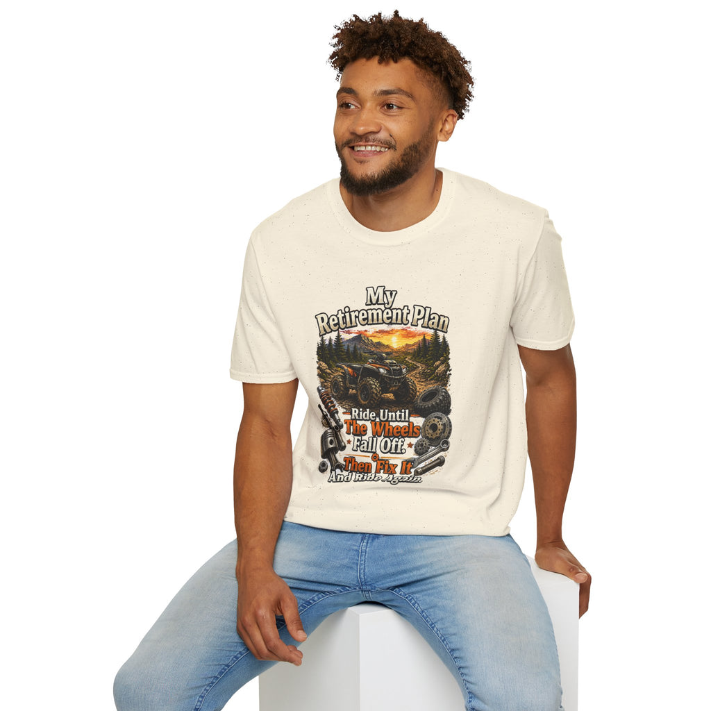 “My Retirement Plan: Ride Until I Can’t, Then Die With A Smile” Motorcycle Sunset Tee — T-Shirt
