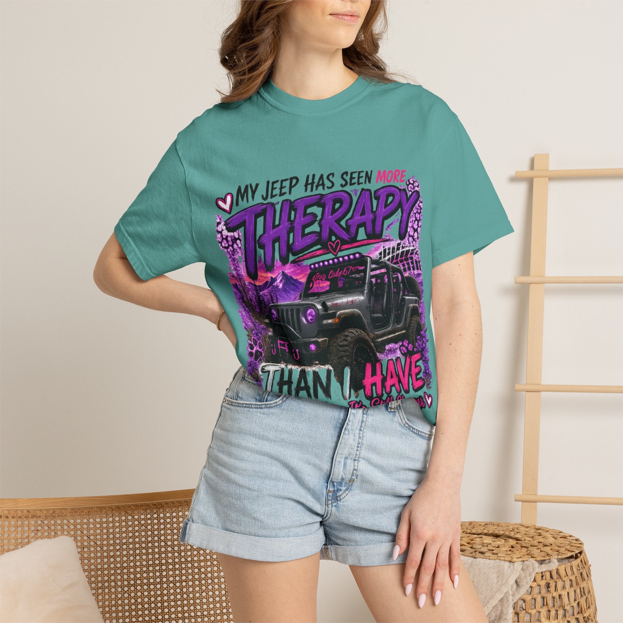 Jeep Therapy T-Shirt — My Jeep Has Seen More Therapy Than I Have Off-Road Tee