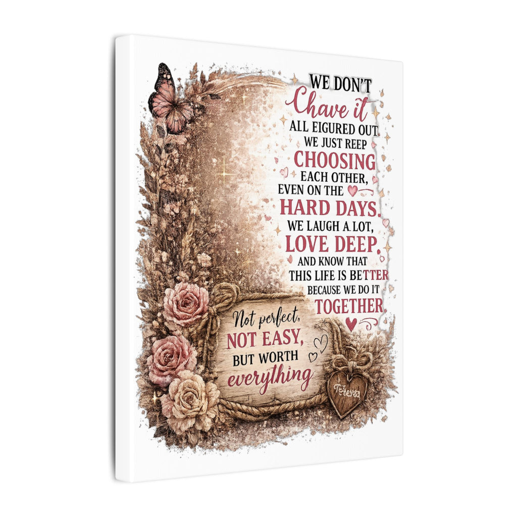 Canvas Wall Art - 'We Don't Have It All Figured Out' Romantic Quote