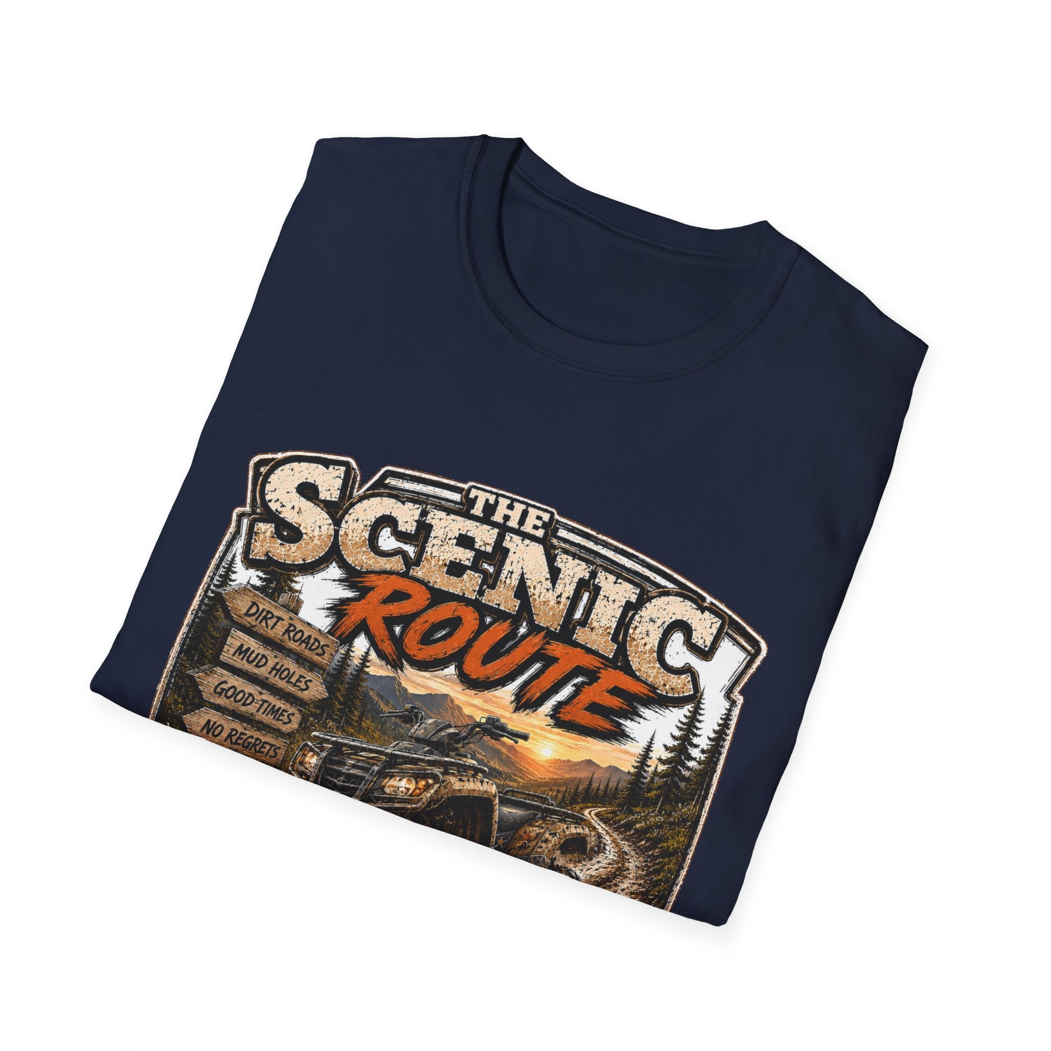 Scenic Route T-Shirt — 'Life’s Too Short to Stay on the Main Trail' Off‑Road Adventure Tee