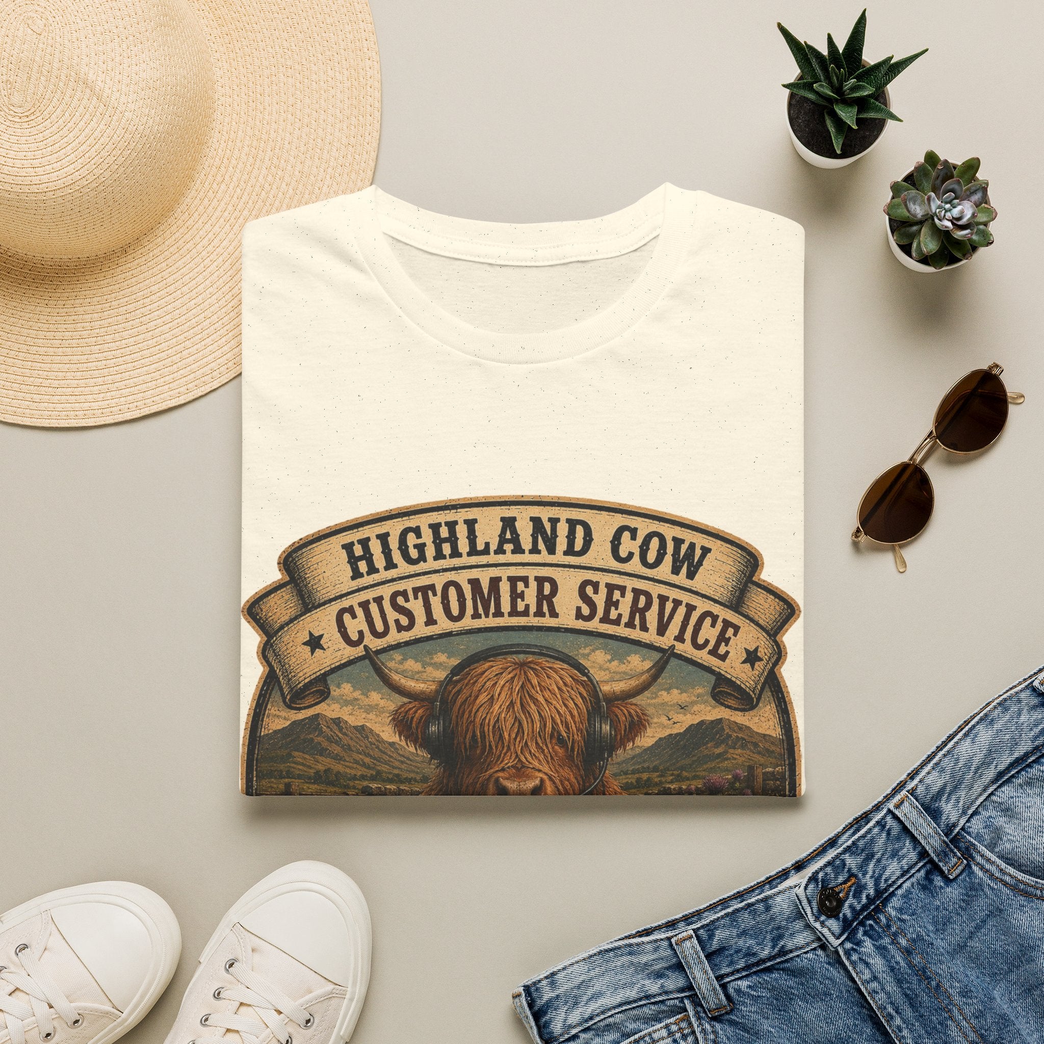 Highland Cow Customer Service Unisex Softstyle T-Shirt