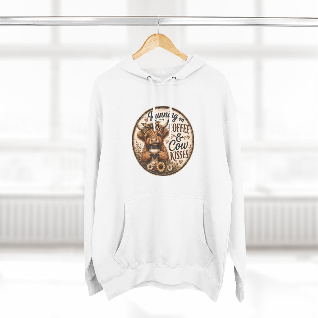 Running on Coffee & Cow Kisses Three-Panel Fleece Hoodie