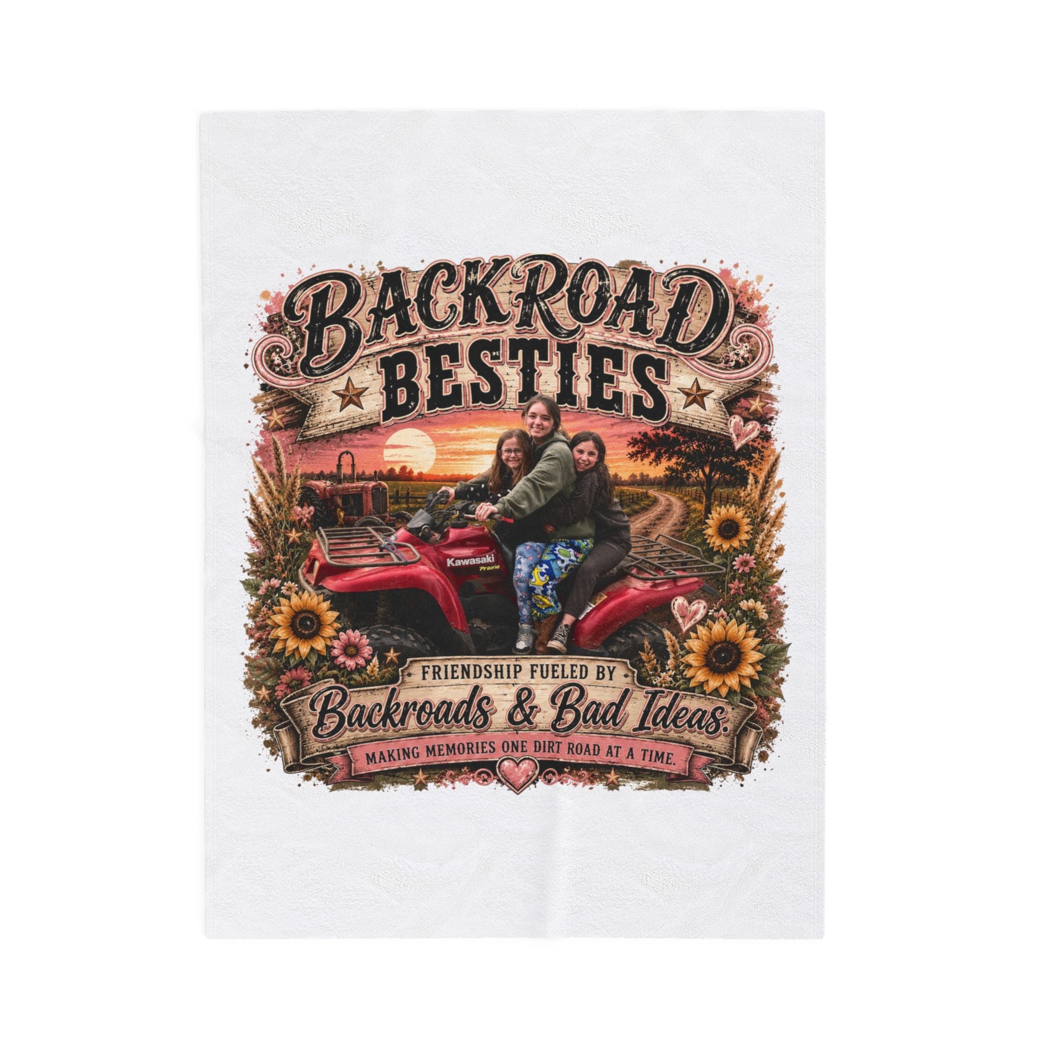 Backroad Besties Velveteen Plush Blanket