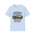 Please Be Patient Truck T-Shirt — "Please Be Patient I'm Making Up The Plan As I Go" Mountain Pickup Tee
