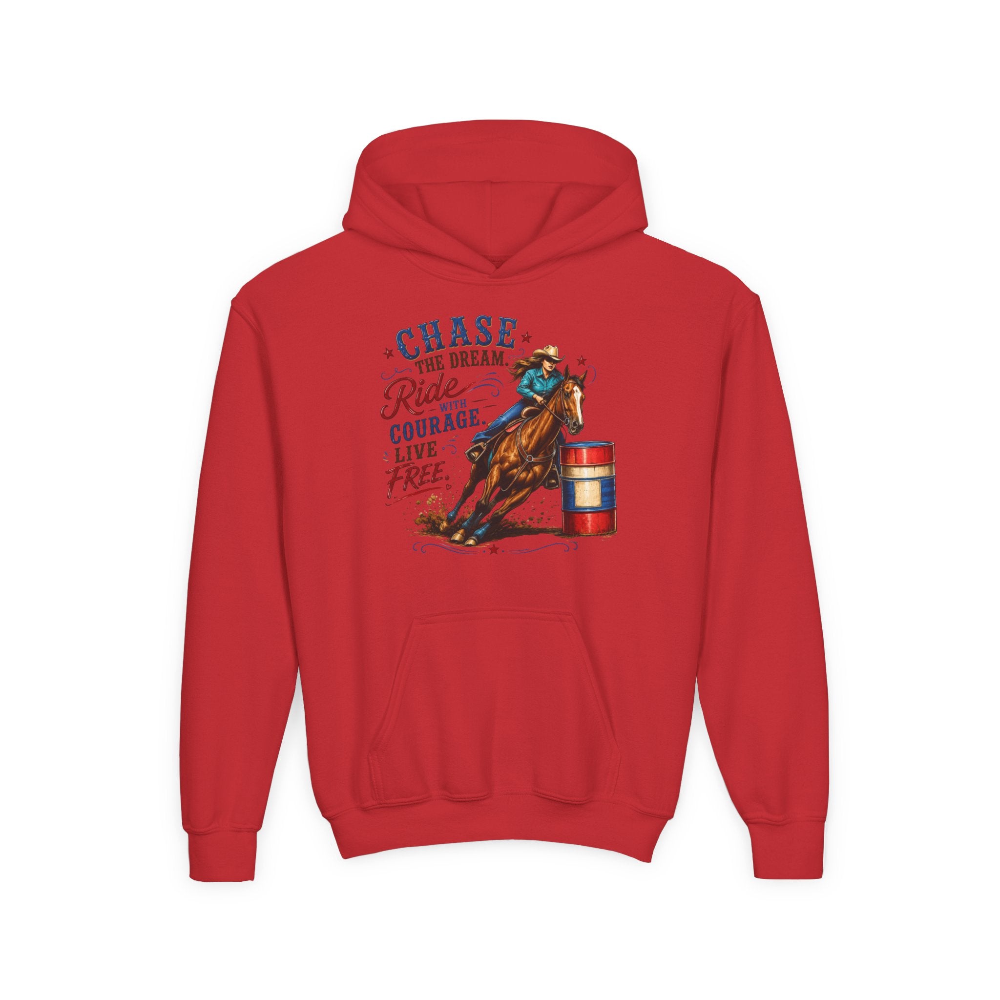 Chase the Dream with Courage Youth Heavy Blend Hooded Sweatshirt