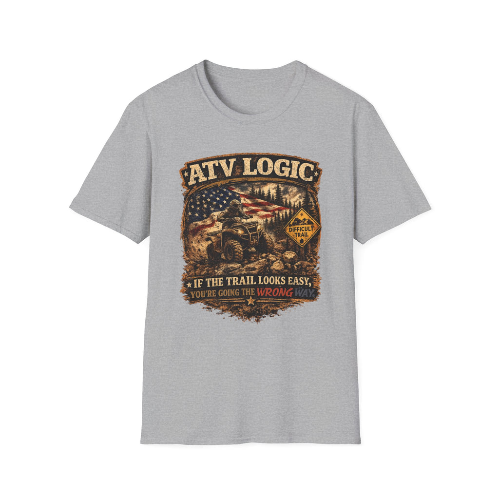 ATV Logic T‑Shirt — American Flag Off‑Road ATV Graphic Tee