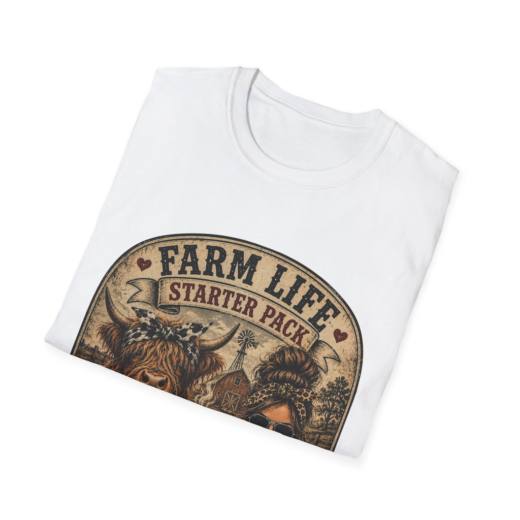 Farm Life Highland Cow Unisex Softstyle T-Shirt