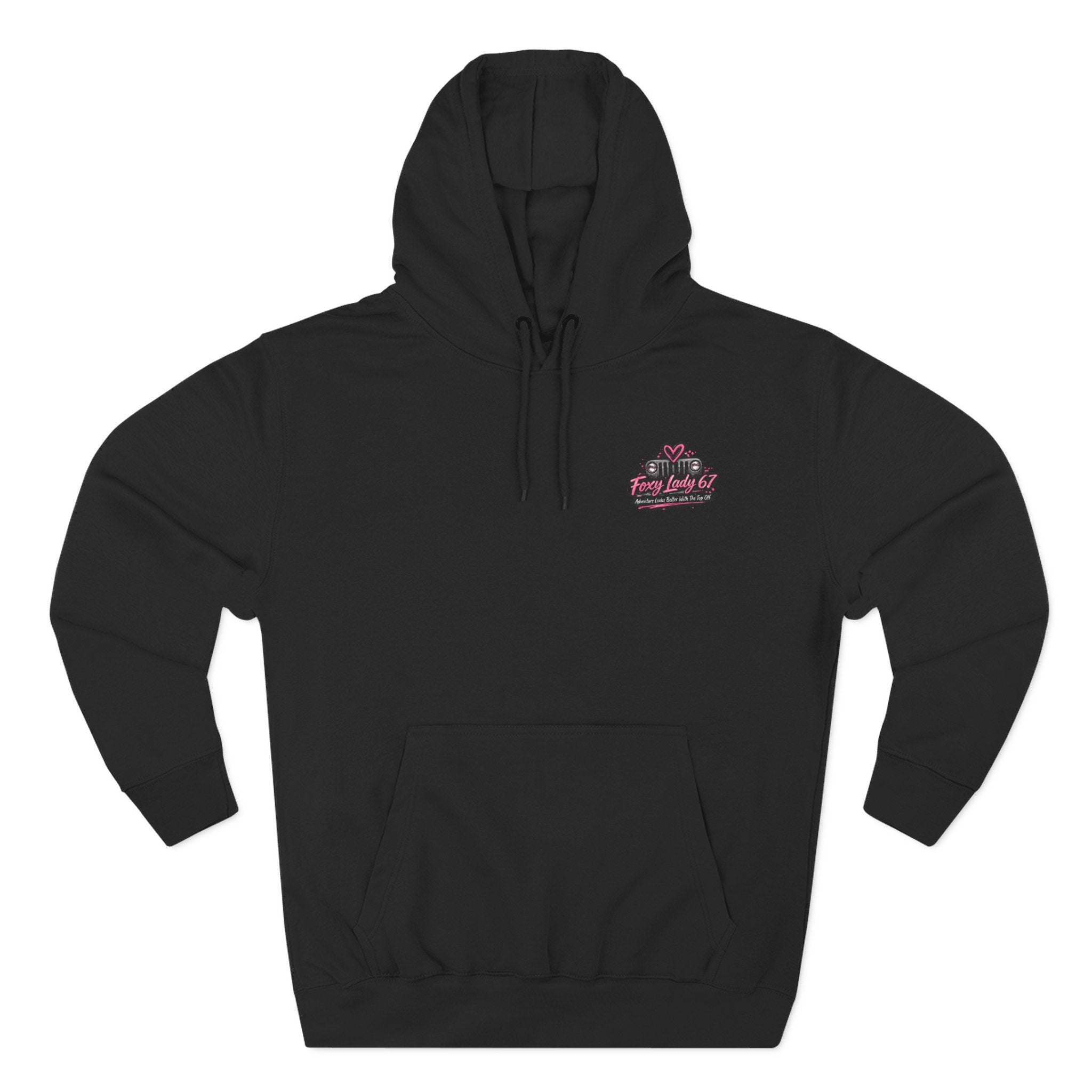 Let's Get Naked Jeep (design on front and back) Three-Panel Fleece Hoodie