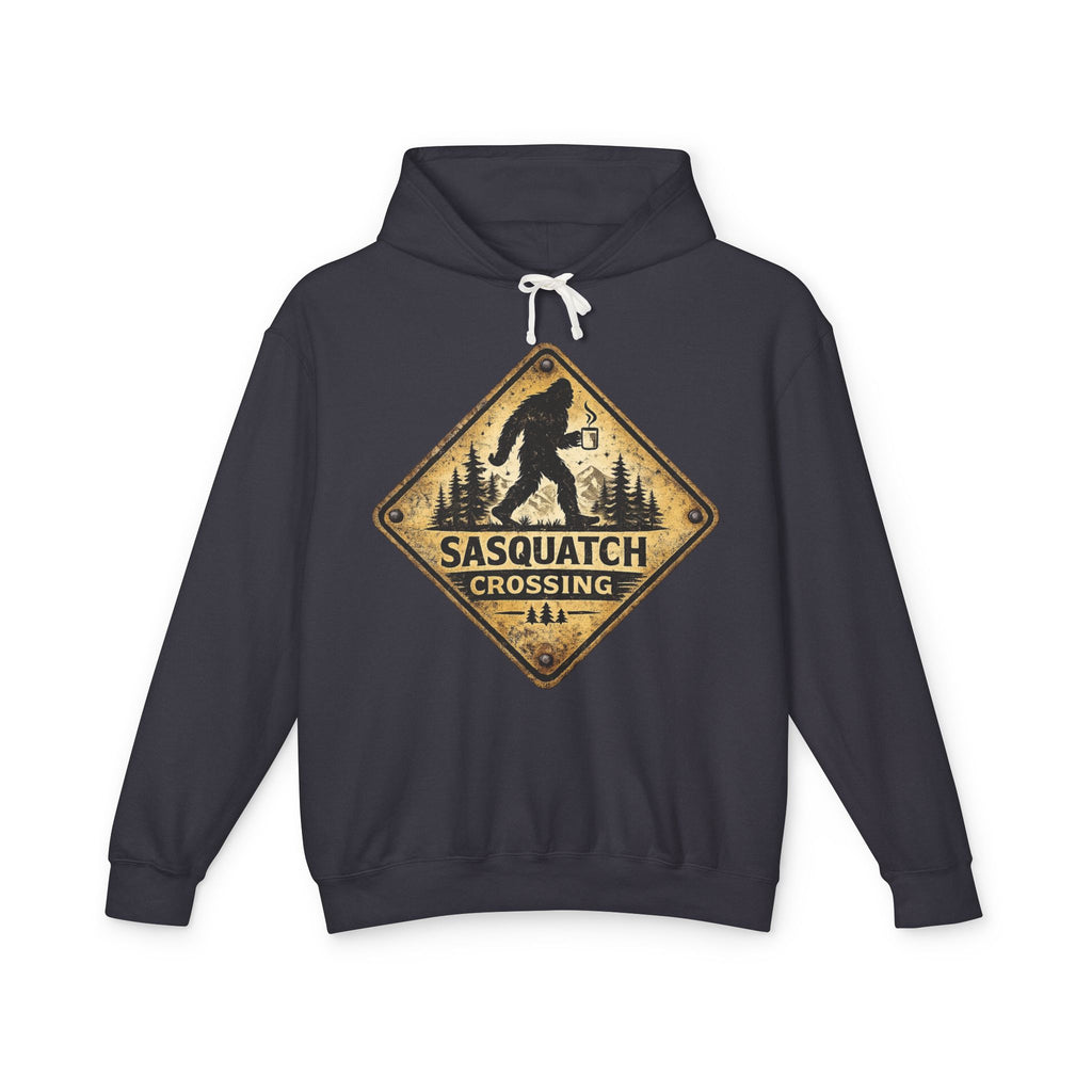 Sasquatch Crossing Hoodie – Vintage Bigfoot Forest Sign Sweatshirt