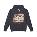 Blessed & American Hoodie — Patriotic Flag Graphic Lightweight Sweatshirt
