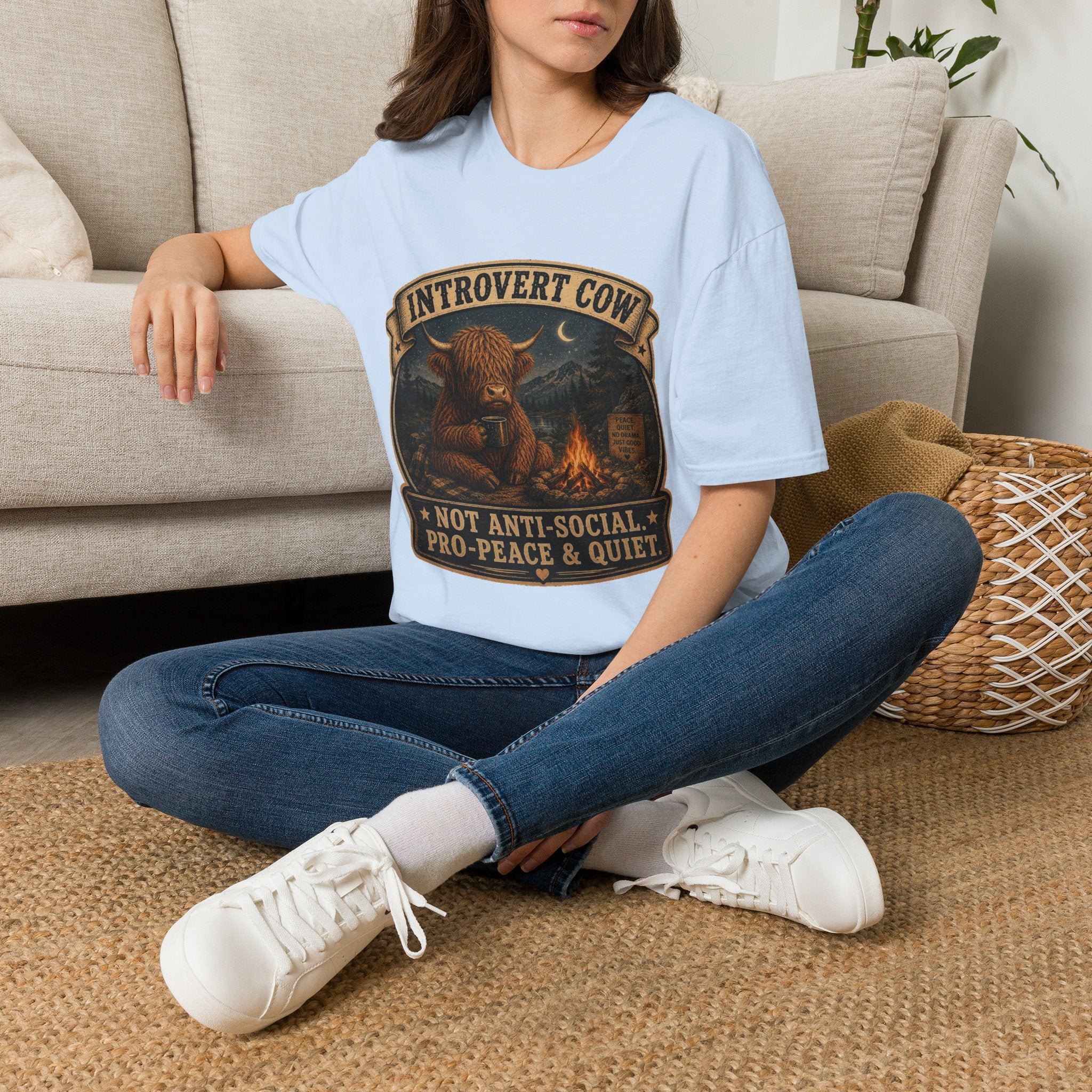 Inrovert Highland Cow Unisex Softstyle T-Shirt