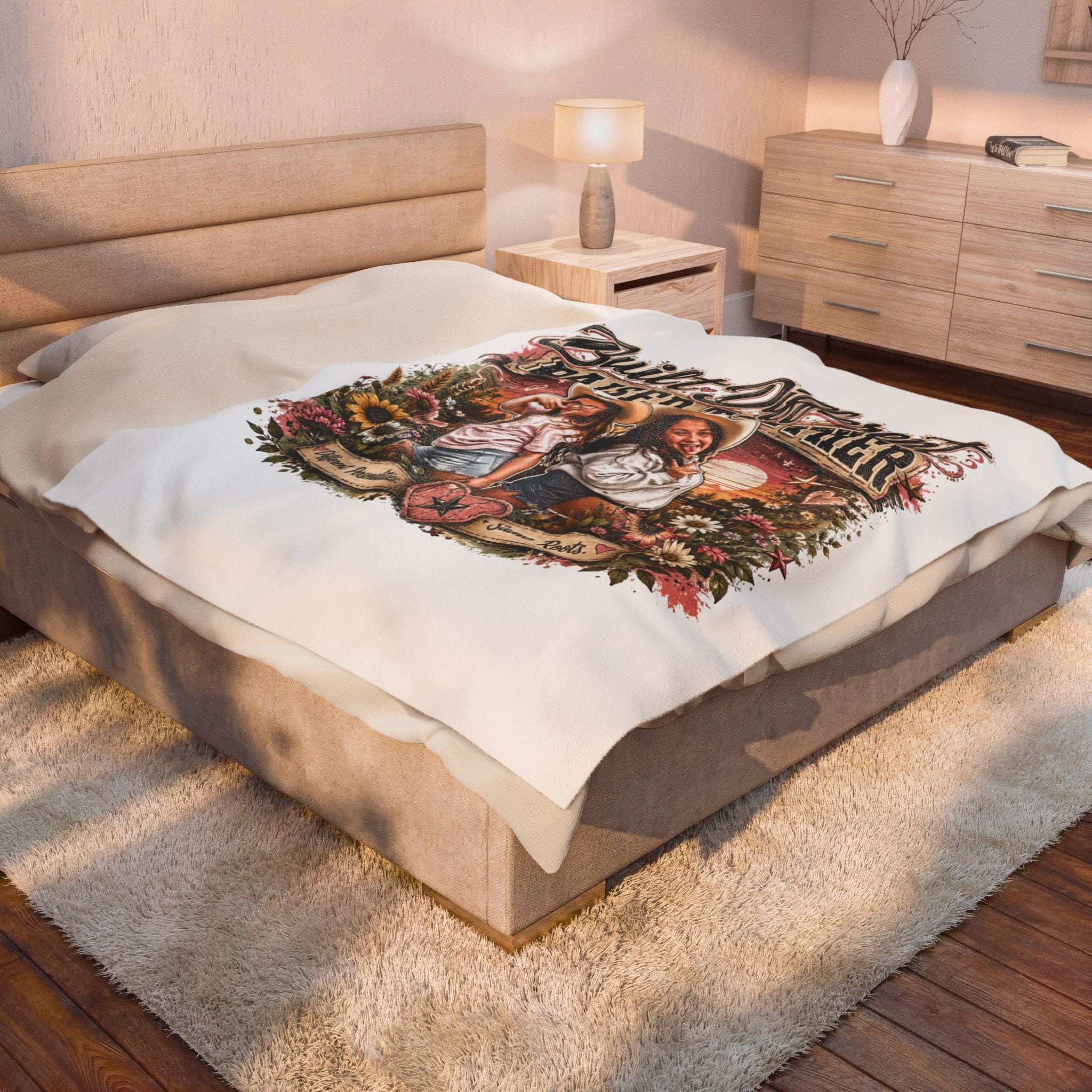 Built Different Raised Together Velveteen Plush Blanket