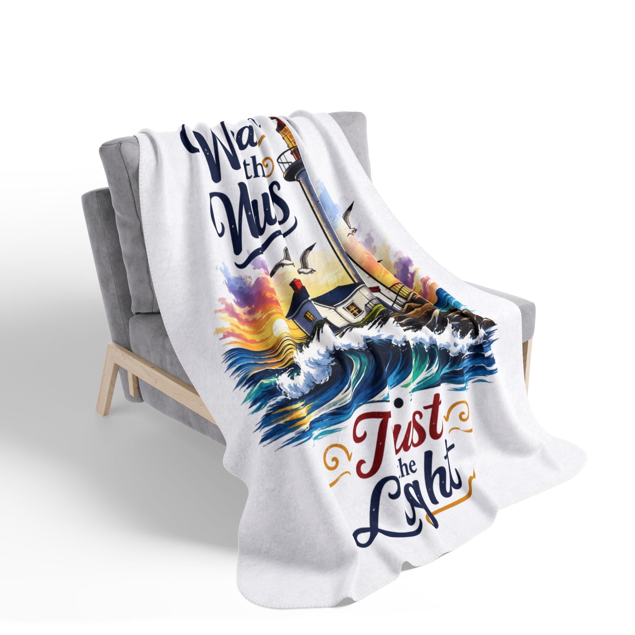 Weather the Wave Trust the Light Fleece Sherpa Blanket