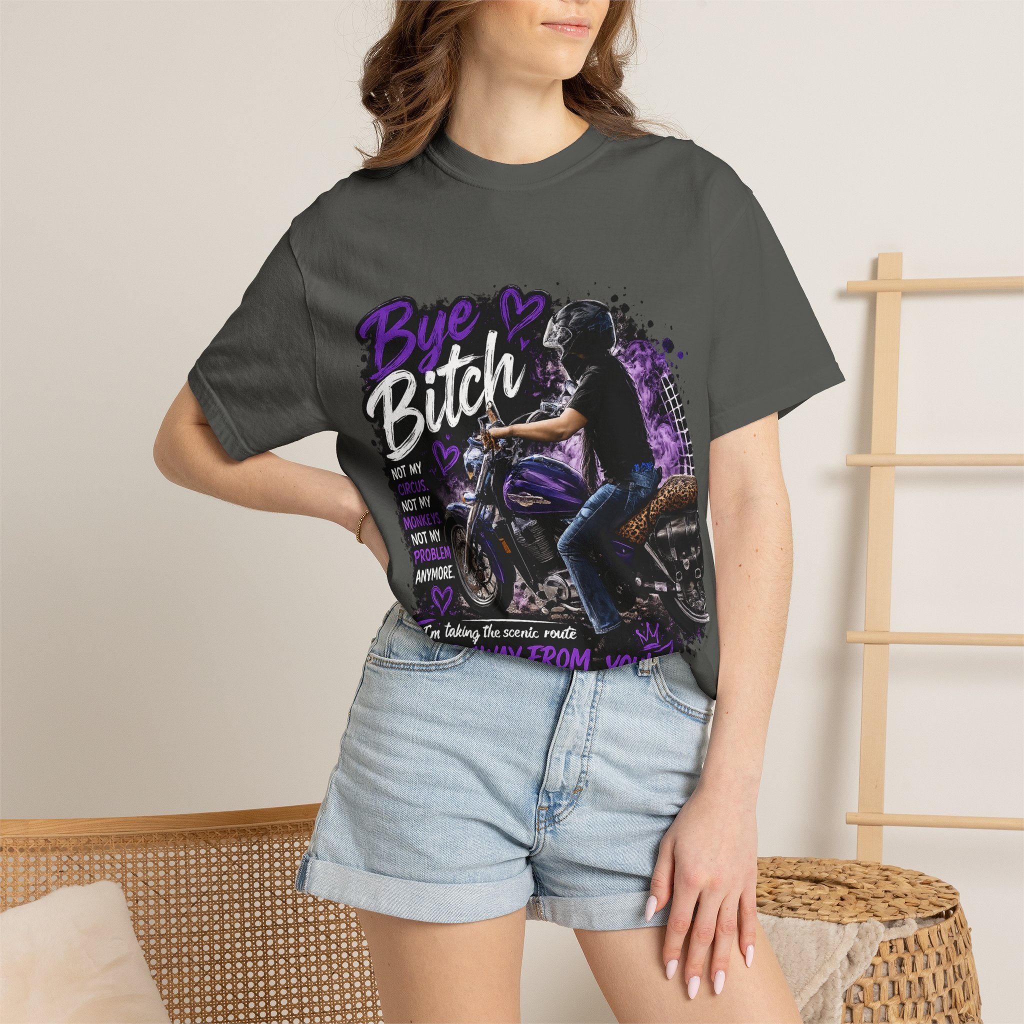 Bye Bitch Motorcycle T-Shirt — Women's Rider Graphic Tee