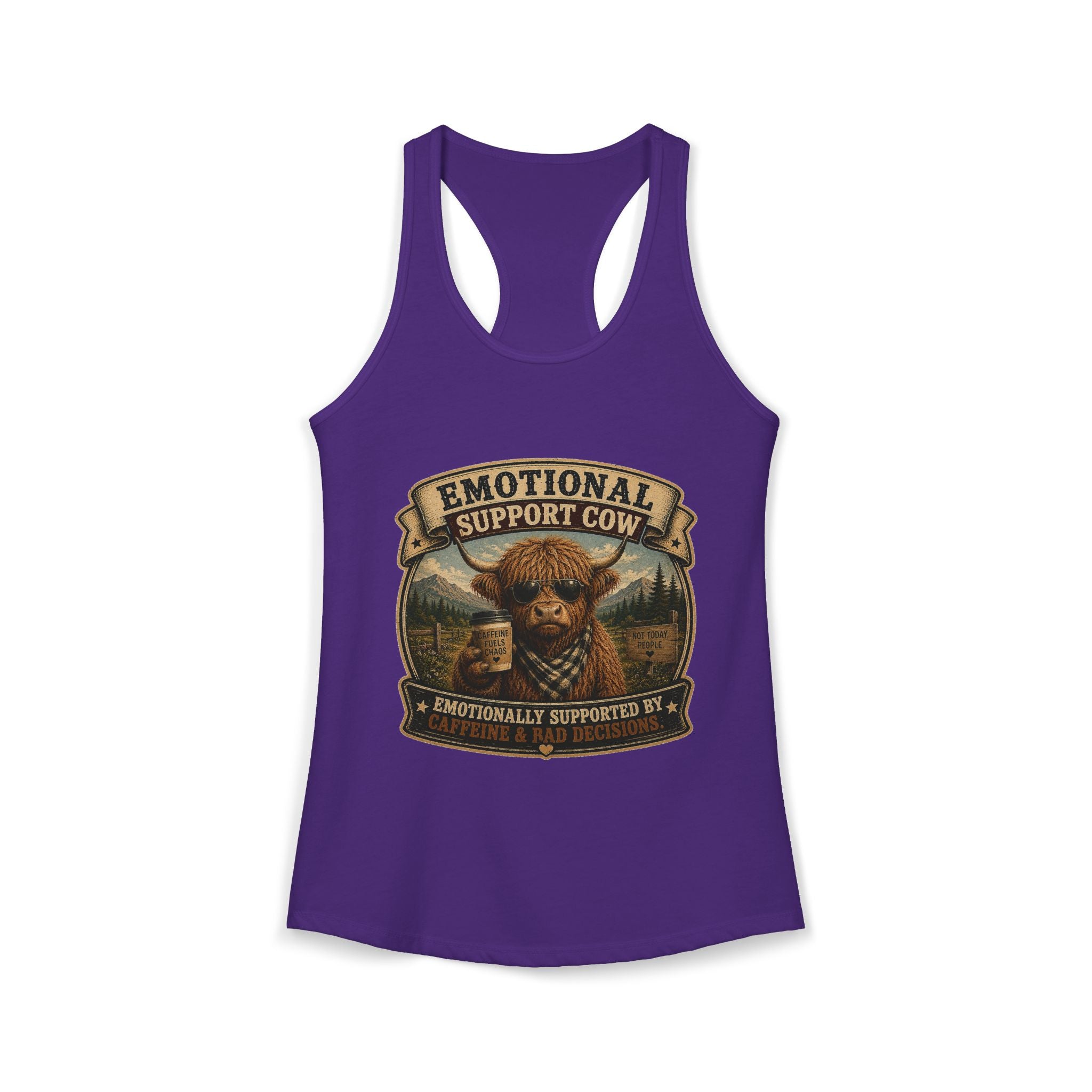 Emotional Support Cow Women's Ideal Racerback Tank