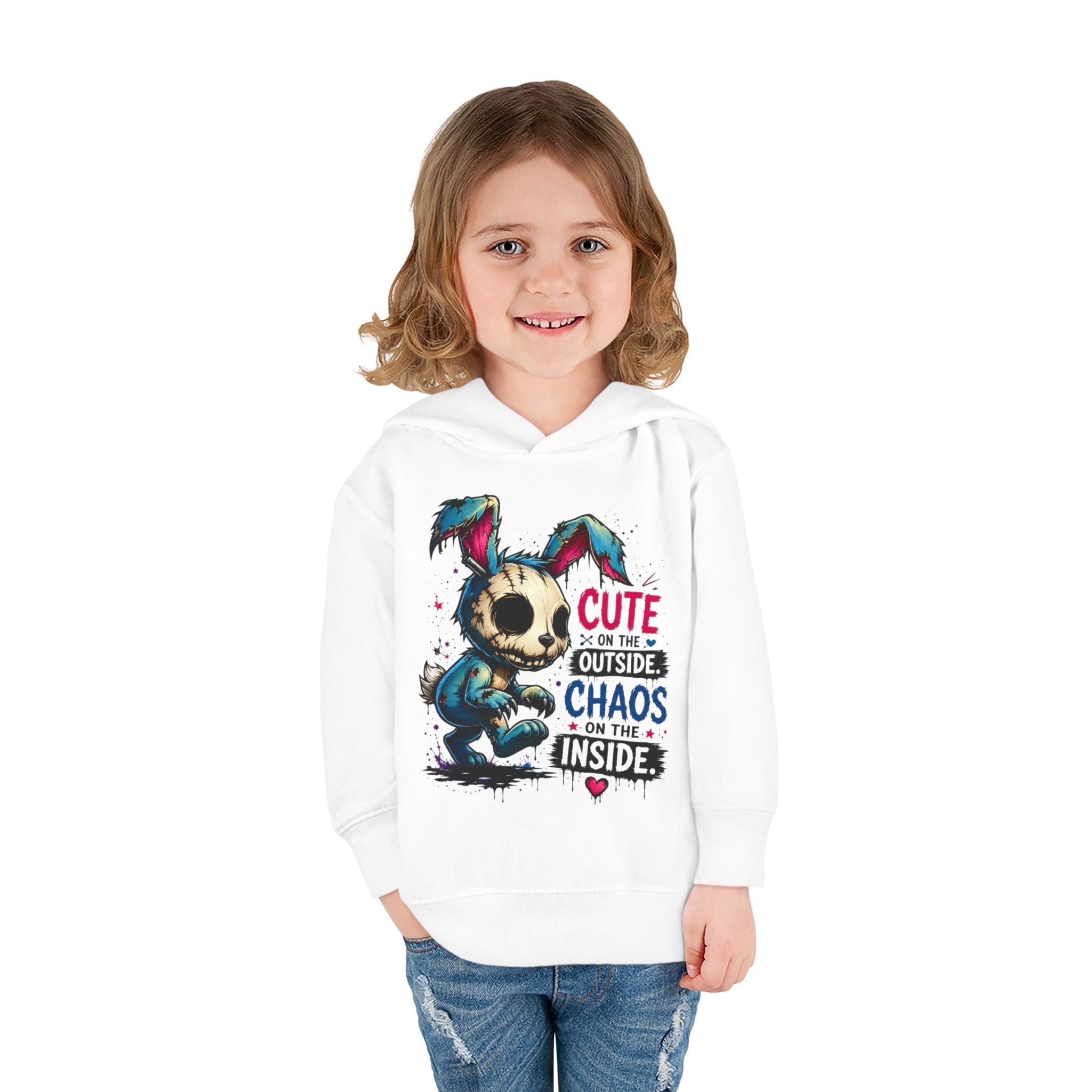 Cute on the outside Choas on the inside Toddler Pullover Fleece Hoodie