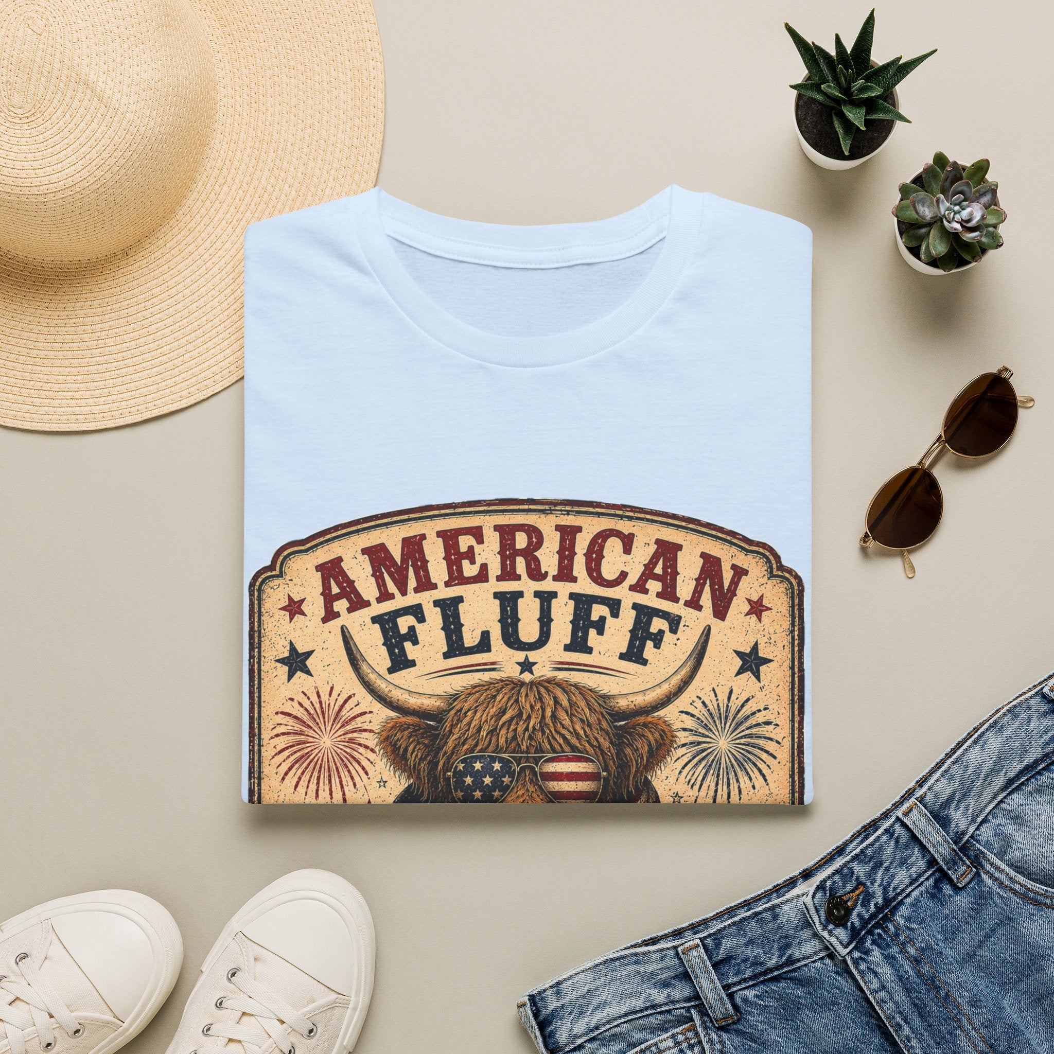 American Fluff Highland Cow Unisex Softstyle T-Shirt