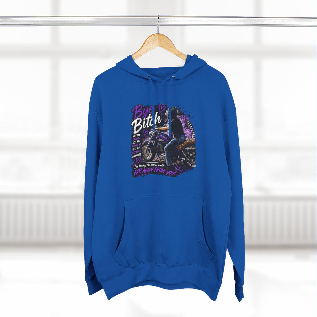 "Bitch" Retro Motorcycle Pullover — Biker Babe Graphic Hoodie