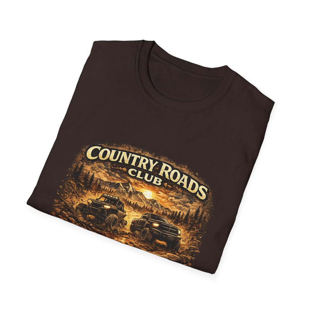 Country Roads Club T-Shirt — Vintage Off-Road Truck Scenic Tee