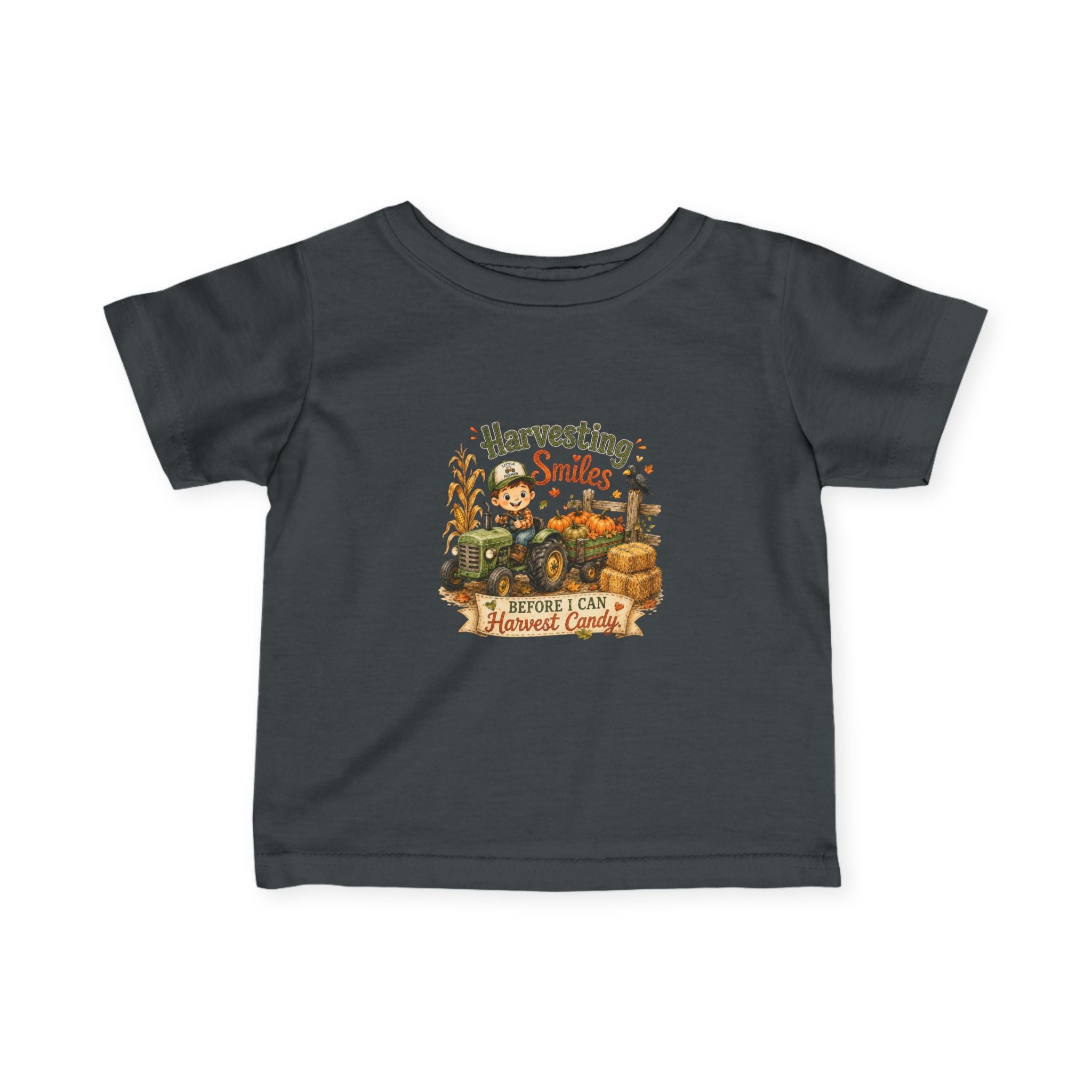 "Harvesting Smiles" Fall Tractor Baby Shirt — Infant Tee