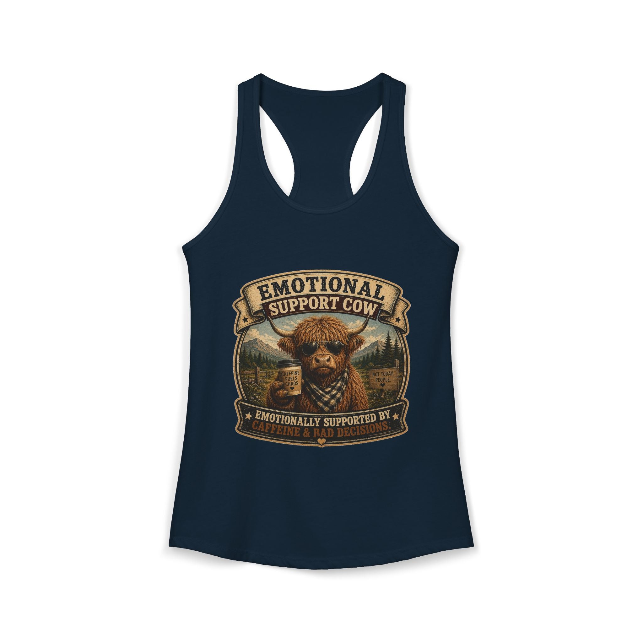 Emotional Support Cow Women's Ideal Racerback Tank