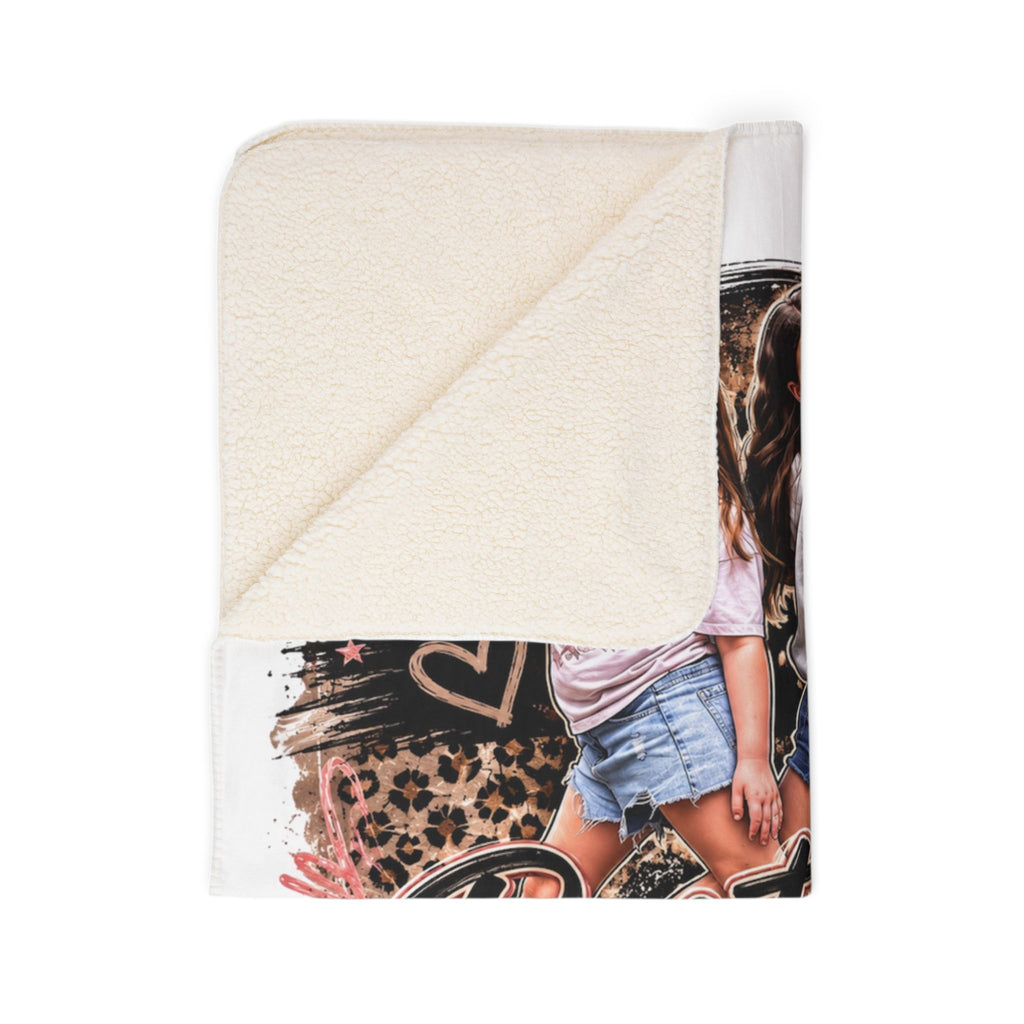 "Partners in Crime Since Day One" Personalized Photo Cozy Throw — Fleece Sherpa Blanket