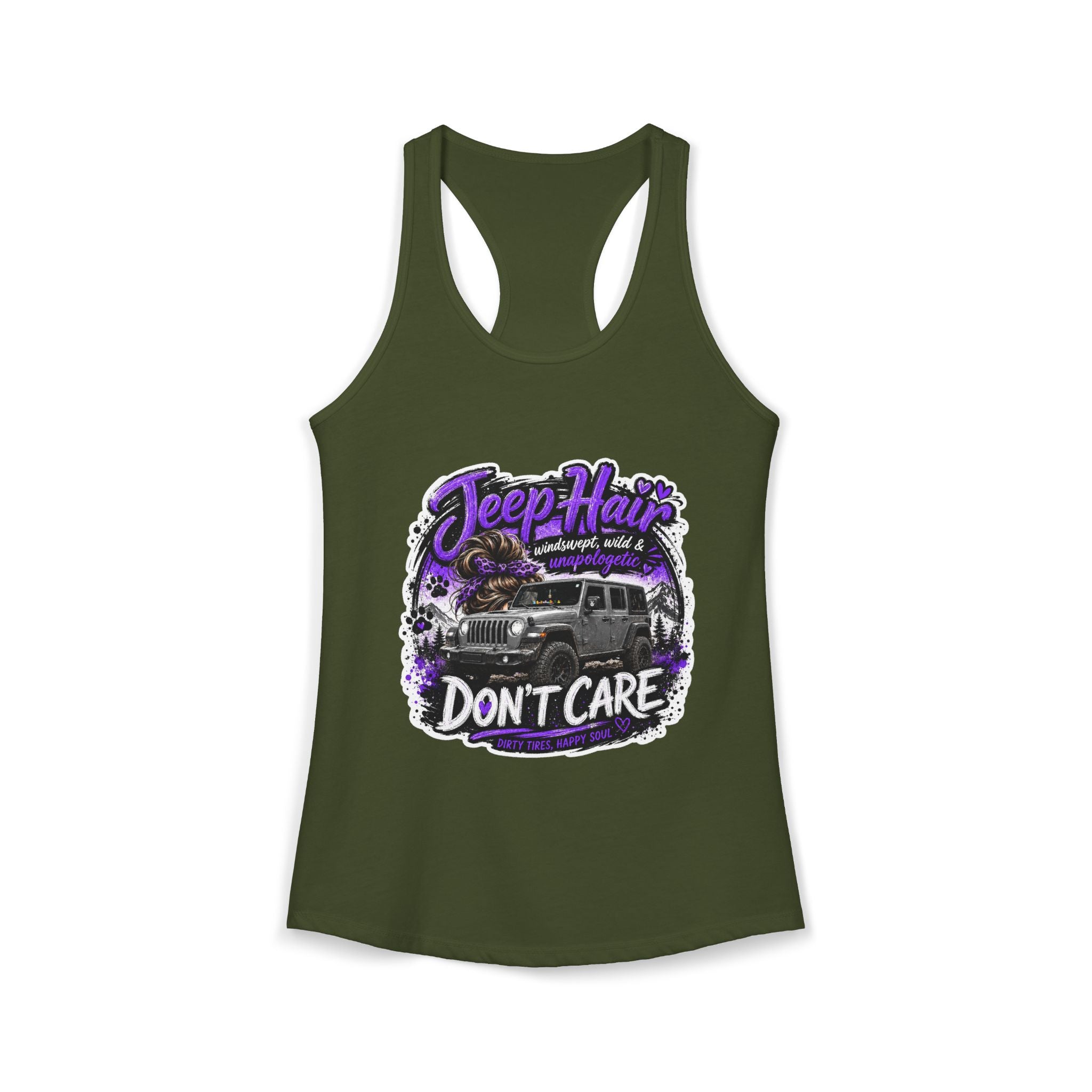 Jeep Hair Don't Care Jeep Women's Ideal Racerback Tank