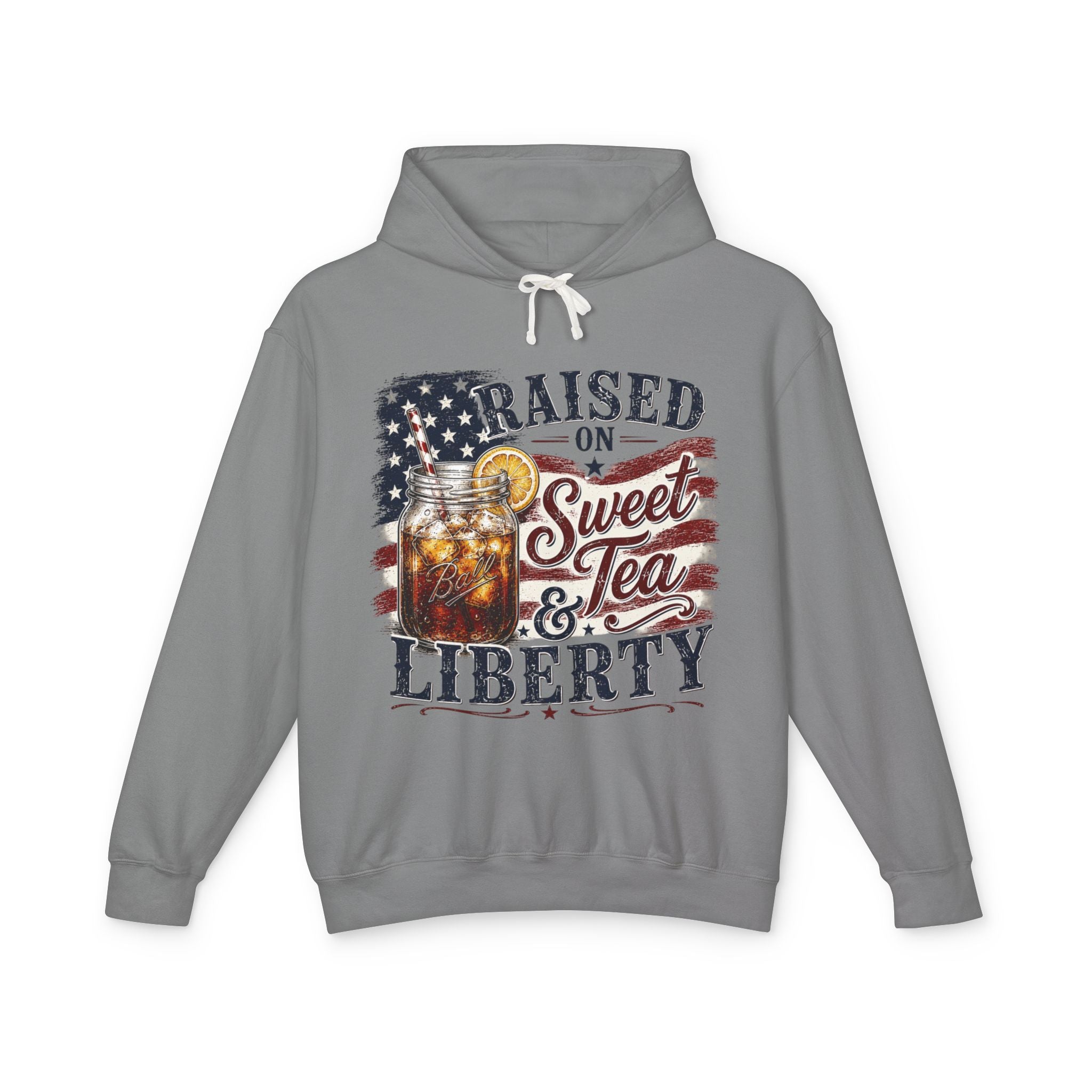 Raised on Sweet Tea & Liberty 4th of July Pull Over Hoodie