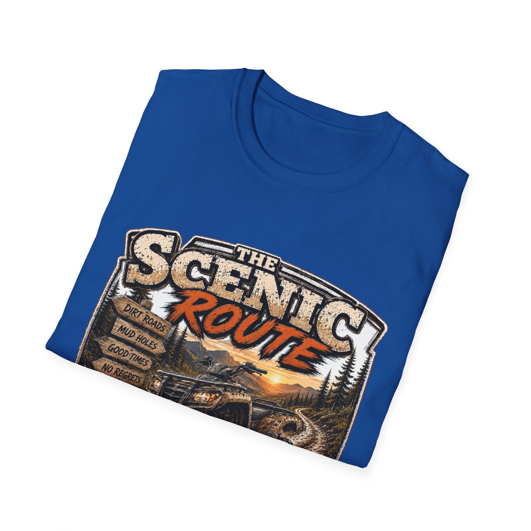 Scenic Route T-Shirt — 'Life’s Too Short to Stay on the Main Trail' Off‑Road Adventure Tee