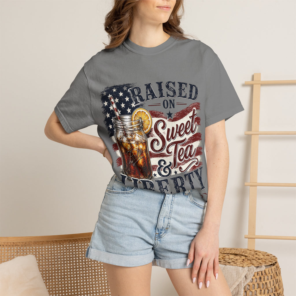 Raised on Sweet Tea & Liberty 4th of July T-Shirt