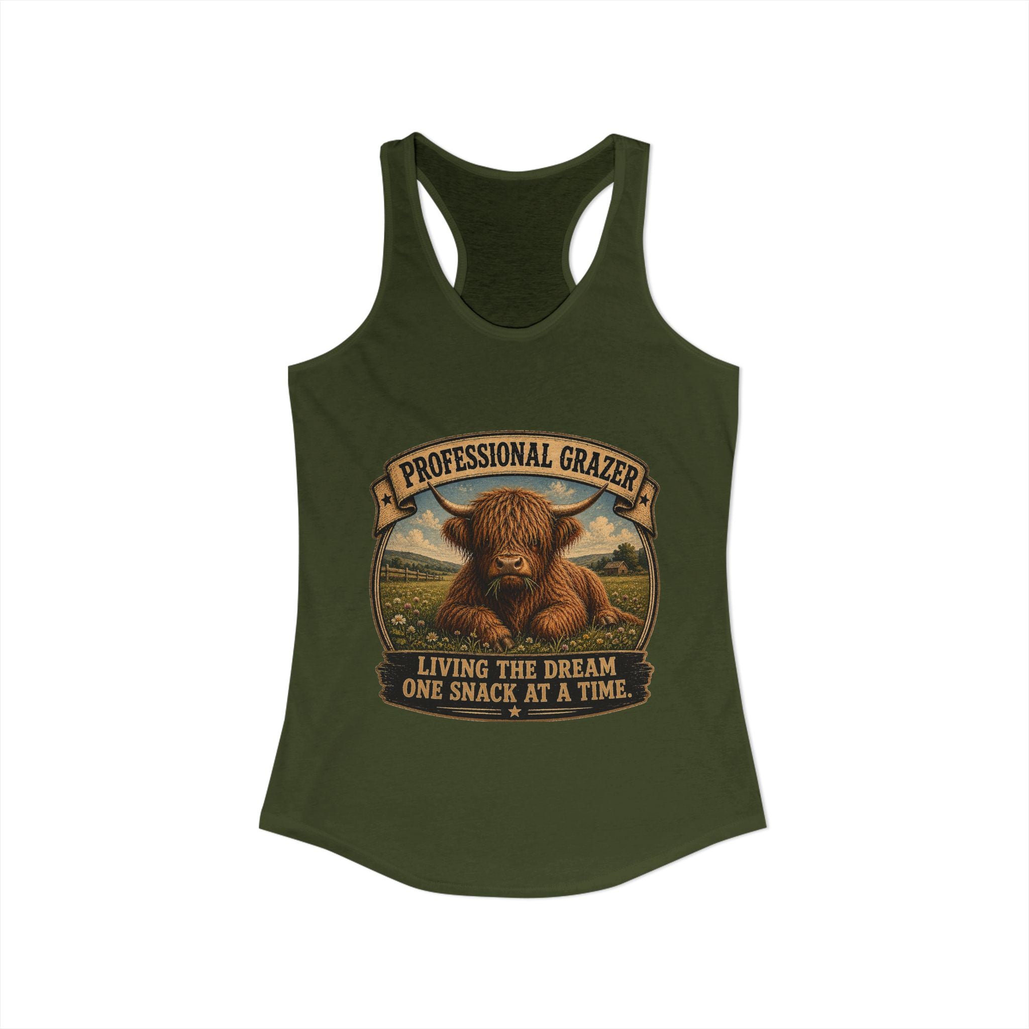 Professional Gazer Highland Cow Women's Ideal Racerback Tank