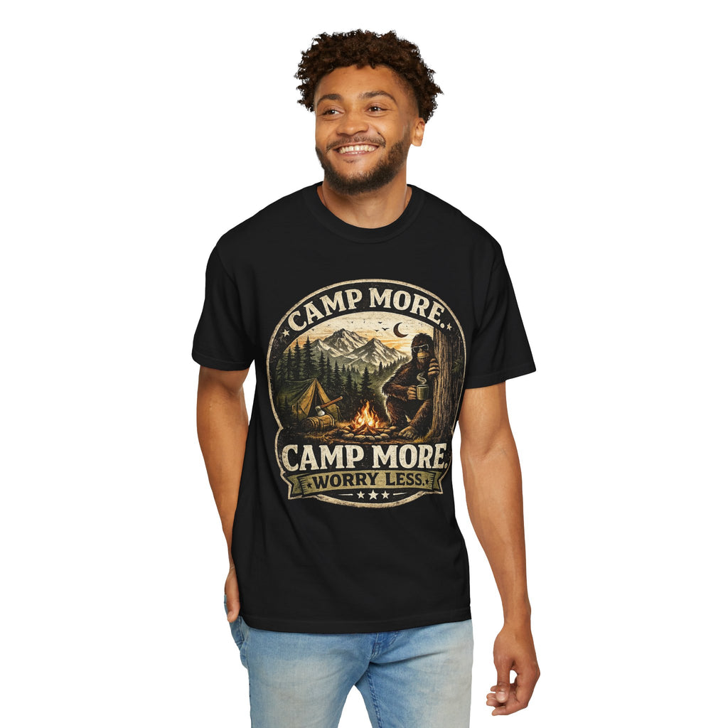 Camp More Worry Less Bigfoot T-shirt