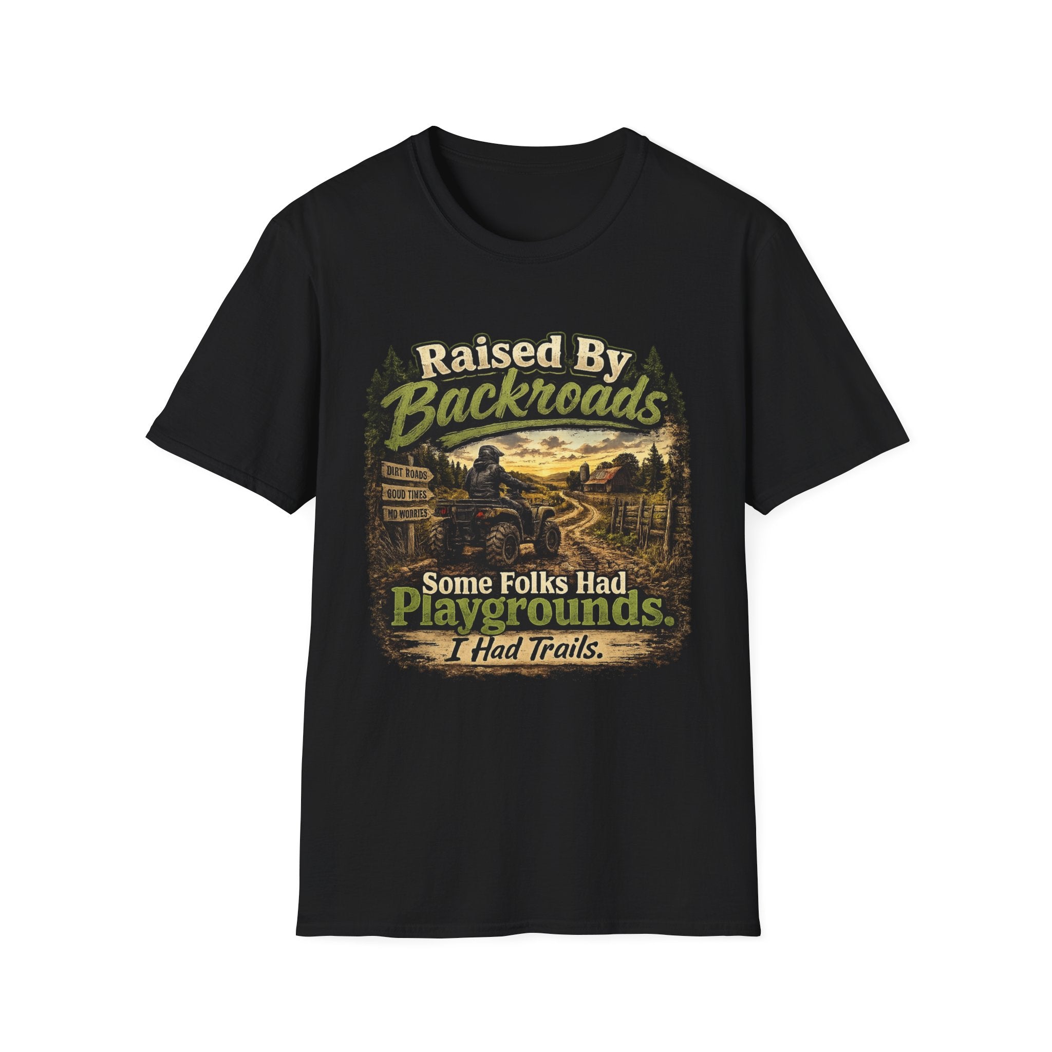Raised By Backroads T-Shirt — Rustic Country Outdoor Graphic Tee