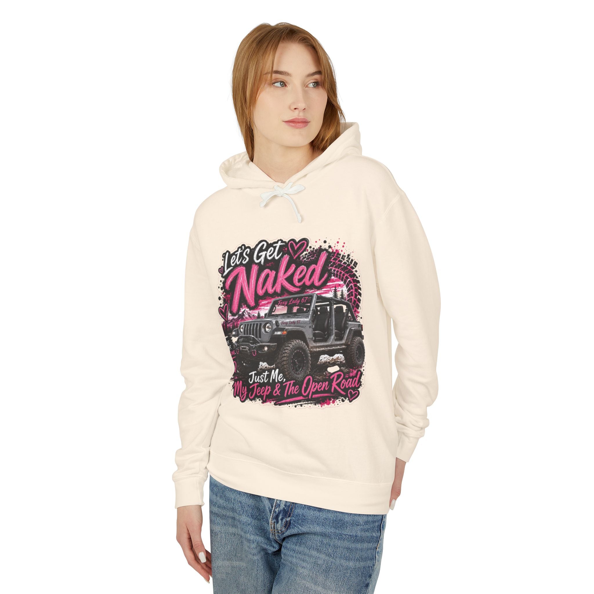 'Just Me, My Jeep & The Open Road' Graphic Sweatshirt — Let's Get Naked Jeep Hoodie