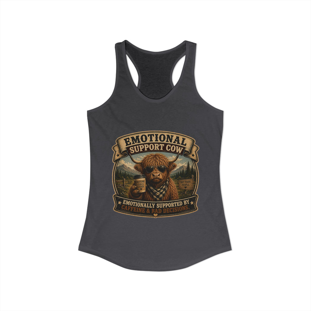 Emotional Support Cow Women's Ideal Racerback Tank