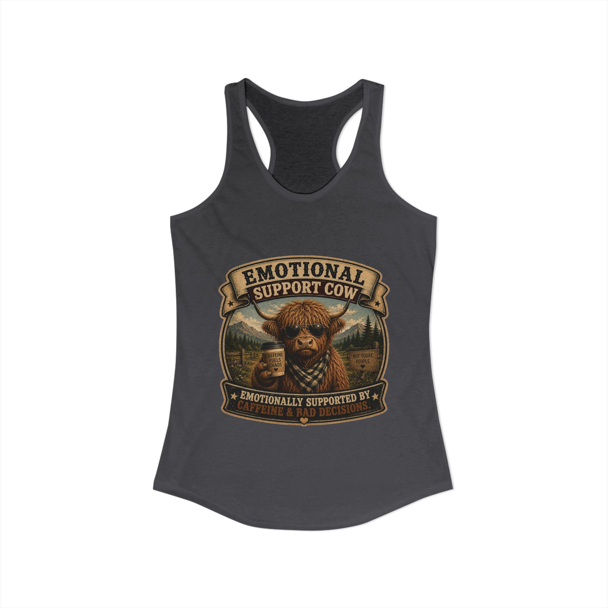 Emotional Support Cow Women's Ideal Racerback Tank