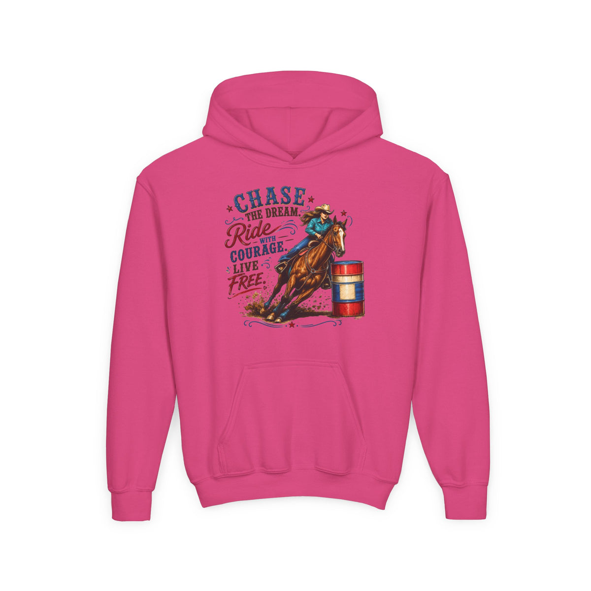 Chase the Dream with Courage Youth Heavy Blend Hooded Sweatshirt