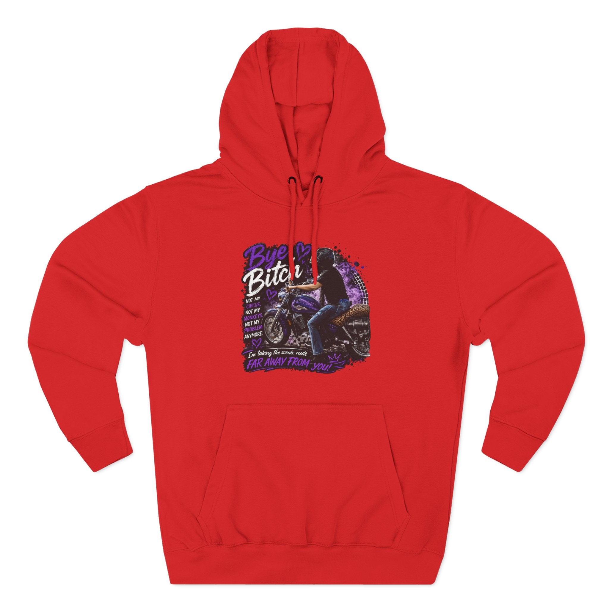 "Bitch" Retro Motorcycle Pullover — Biker Babe Graphic Hoodie