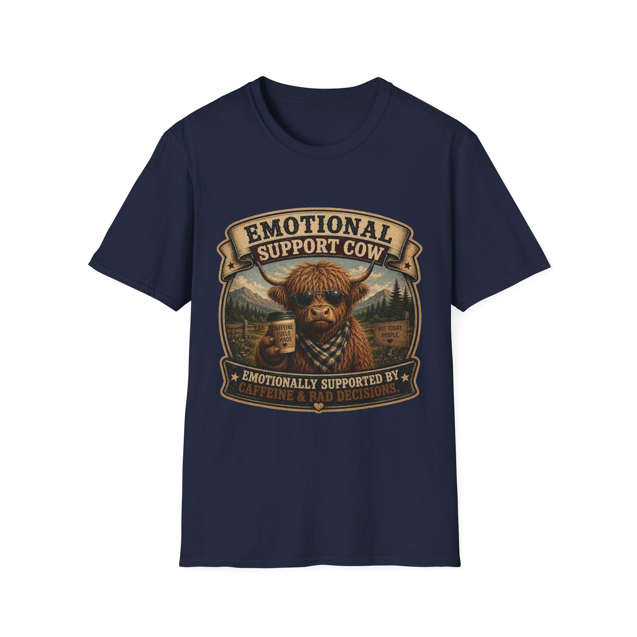 Socially Awkward Highland Cow - Unisex Softstyle T-Shirt