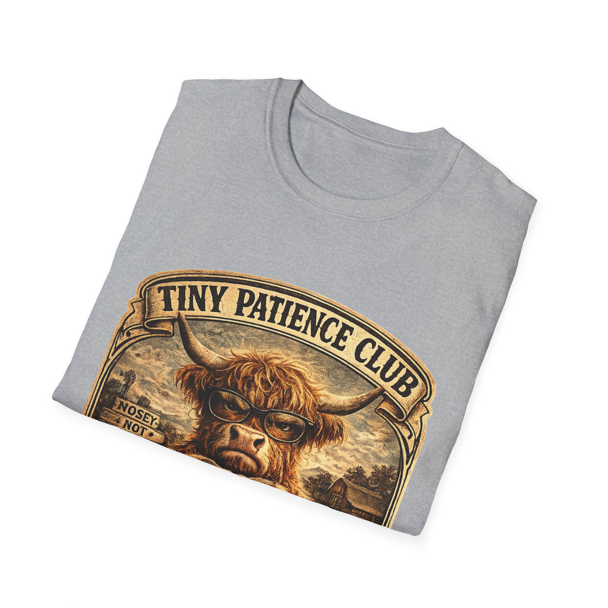 Tiny Patience Club Highland Cow Unisex Softstyle T-Shirt