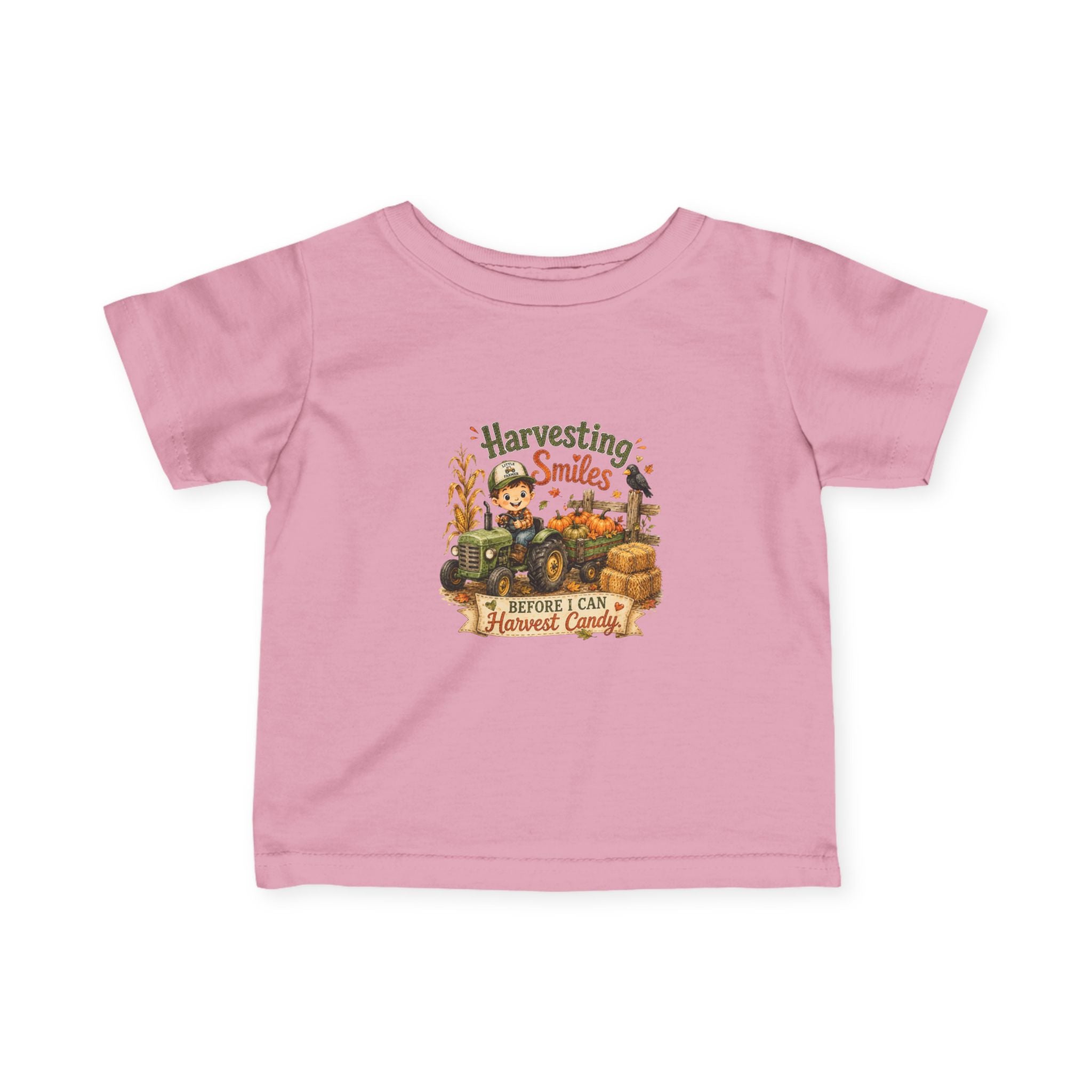 "Harvesting Smiles" Fall Tractor Baby Shirt — Infant Tee