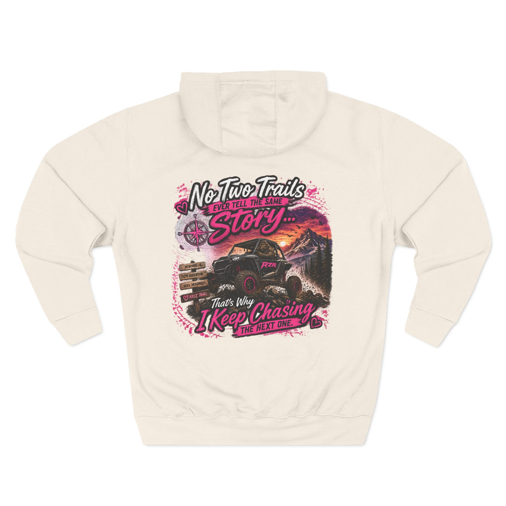 Adventure Off-Road Hoodie — "No Two Trails Ever Tell the Same Story" Graphic