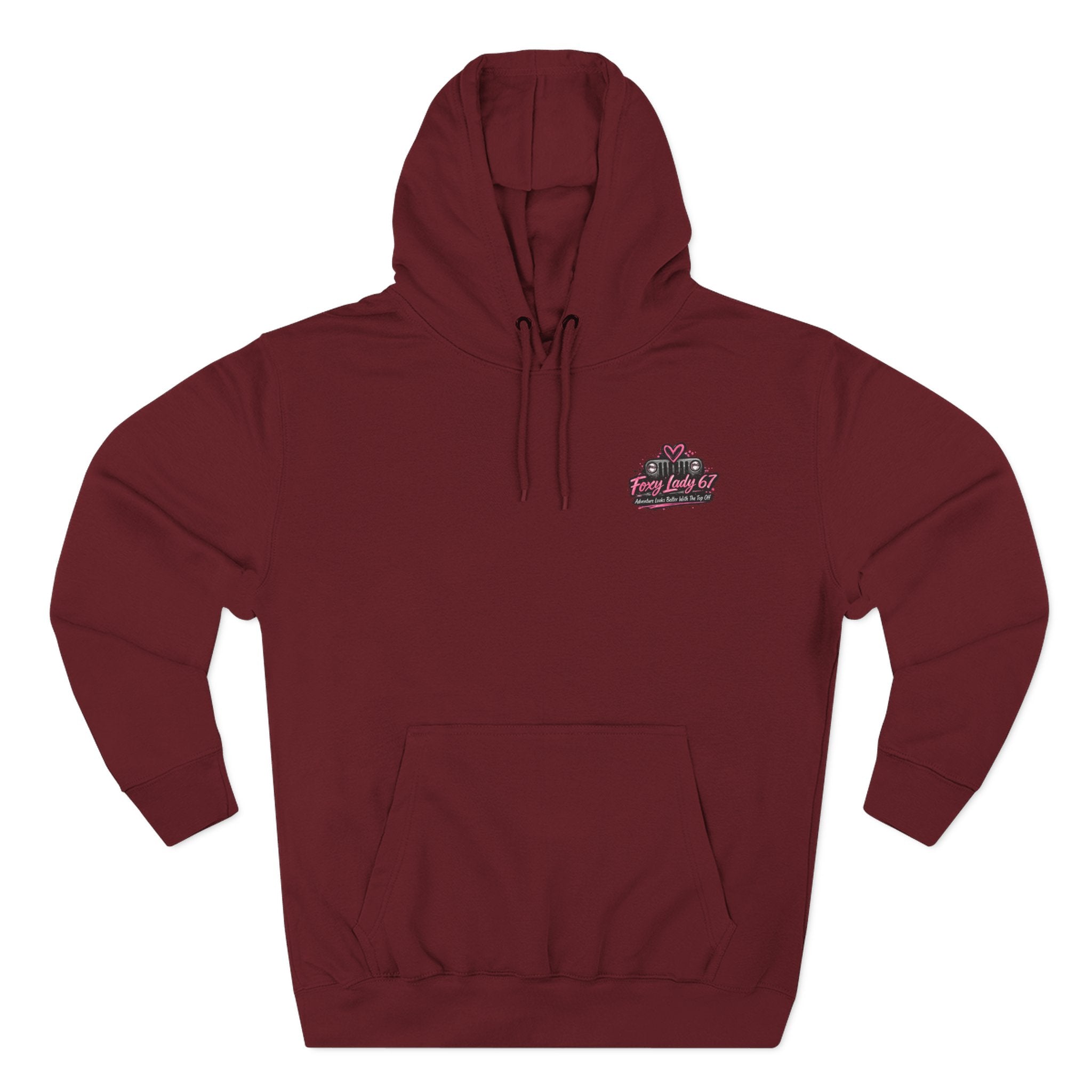 Let's Get Naked Jeep (design on front and back) Three-Panel Fleece Hoodie