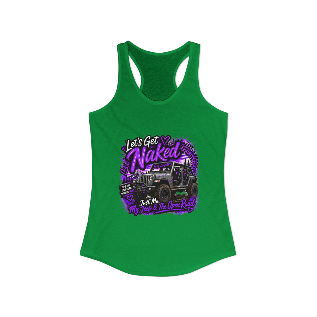 Let's Get Naked Jeep - Women's Ideal Racerback Tank