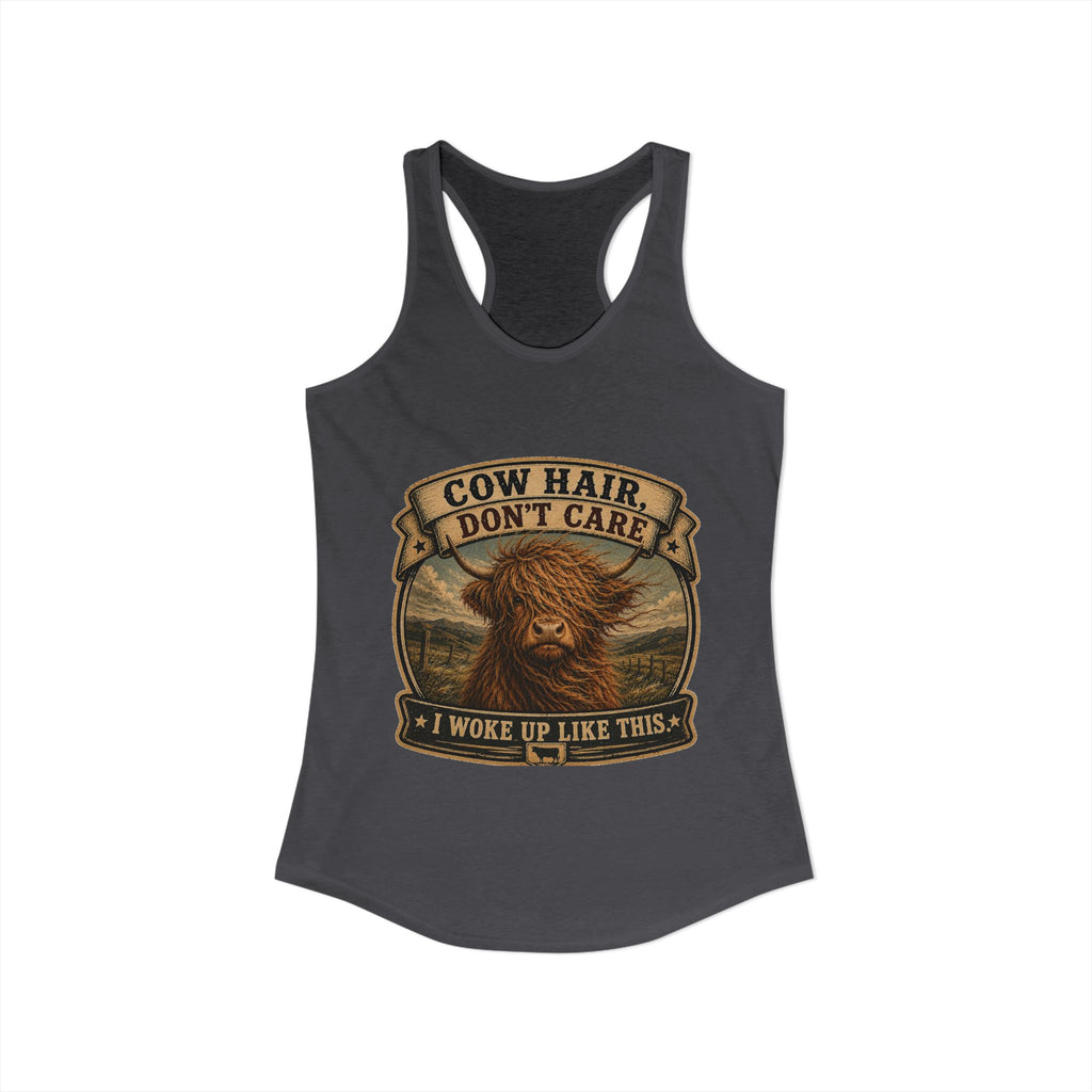 Cow Hair Don't Care Women's Ideal Racerback Tank