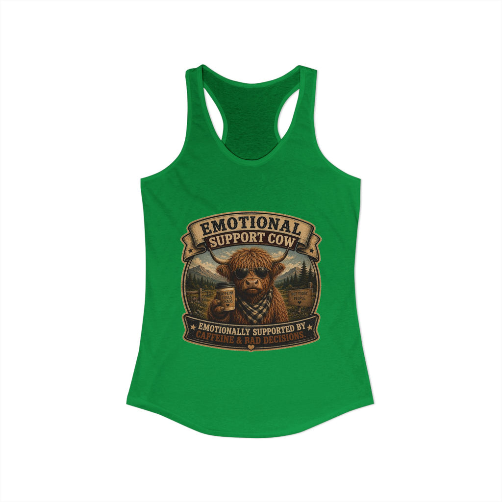 Emotional Support Cow Women's Ideal Racerback Tank