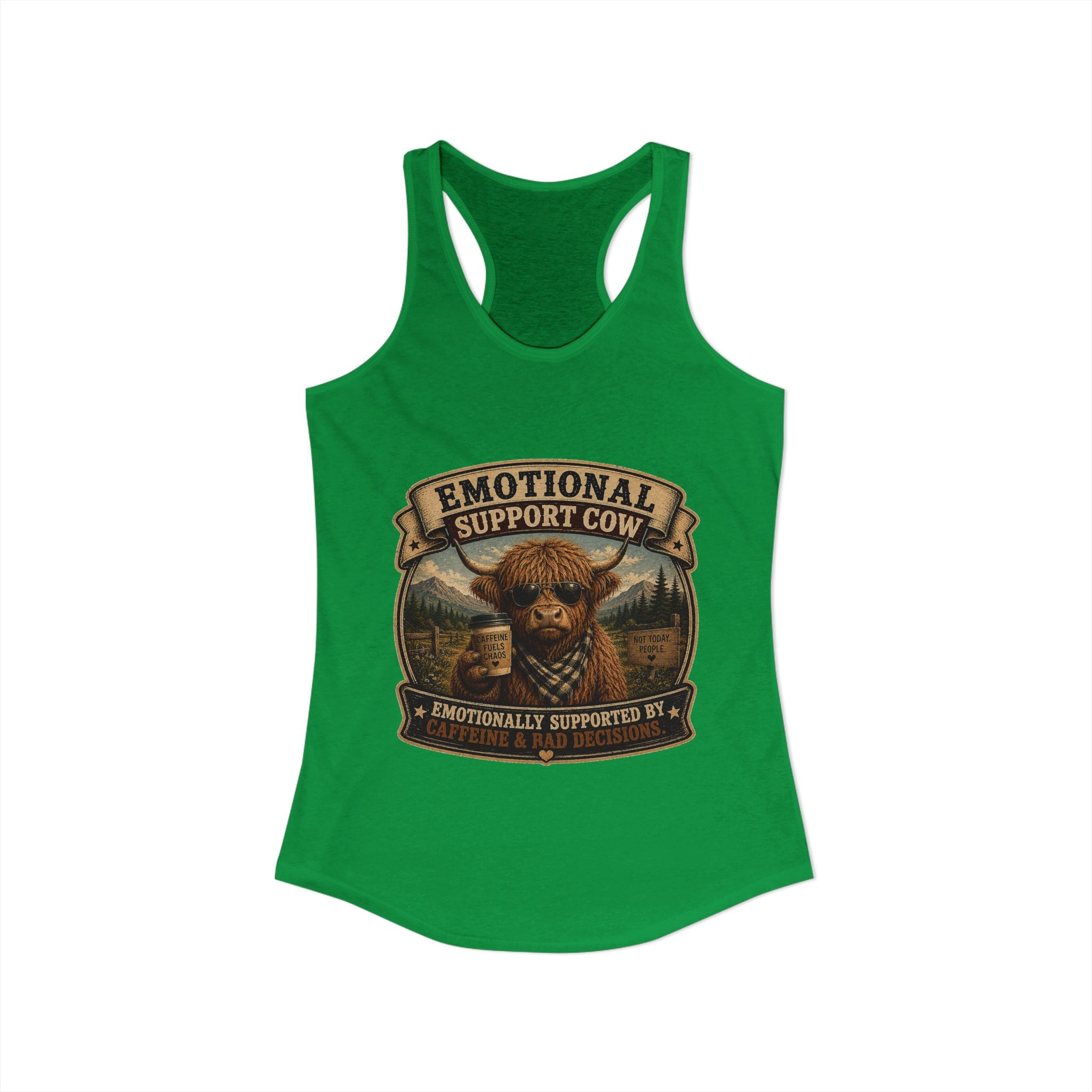 Emotional Support Cow Women's Ideal Racerback Tank