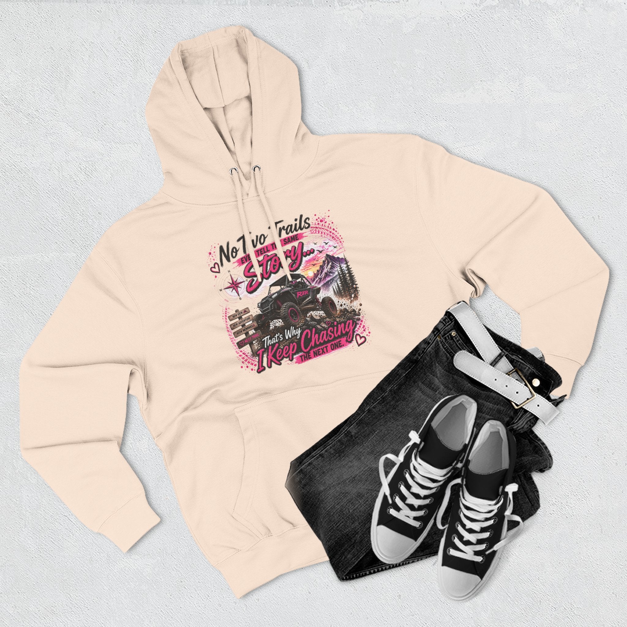 No Two Trails Stay the Same Motorcycle Hoodie – Retro Road Trip Graphic Sweatshirt