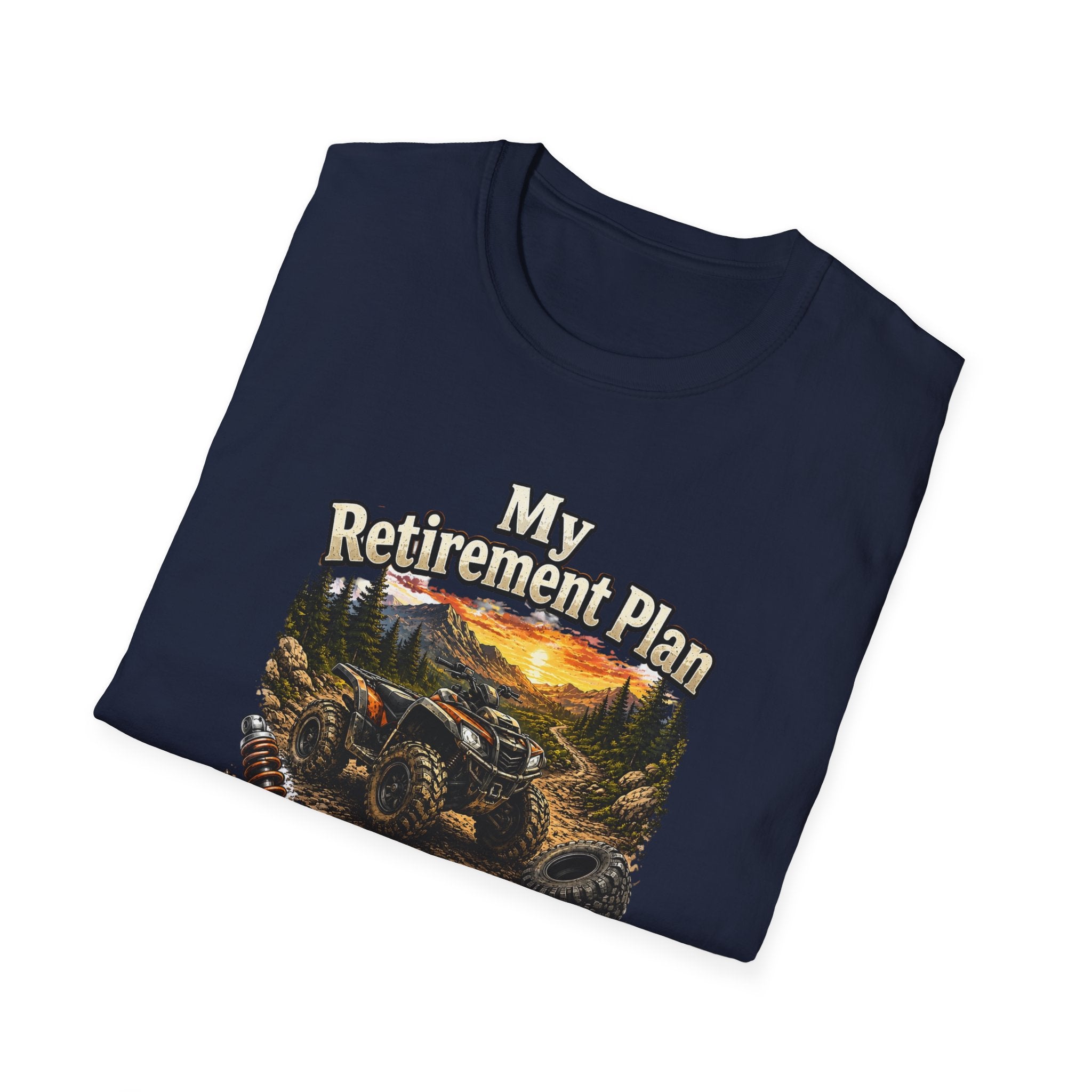 “My Retirement Plan: Ride Until I Can’t, Then Die With A Smile” Motorcycle Sunset Tee — T-Shirt