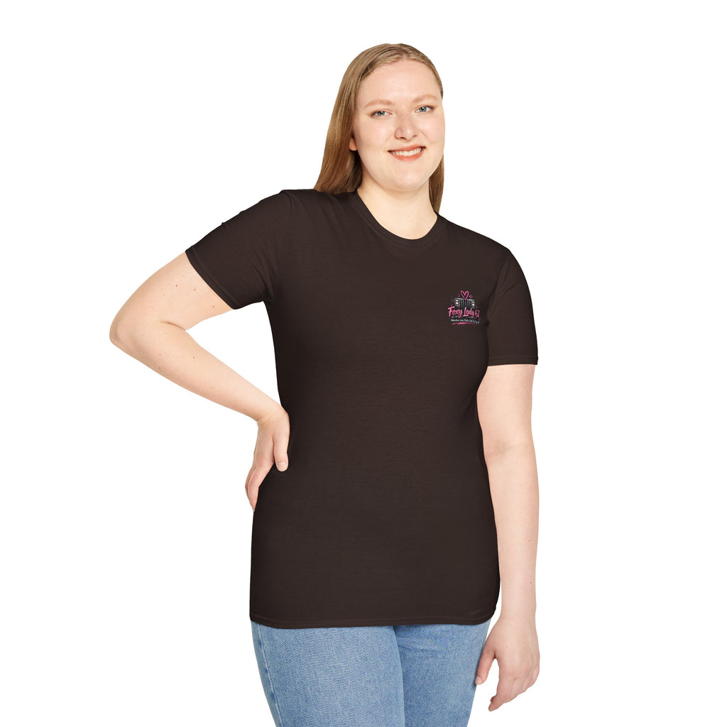 Lets Get Naked Jeep (design on front and back) Softstyle T-Shirt